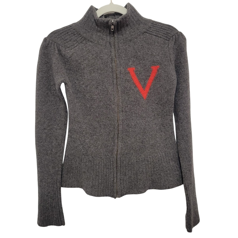 Vintage BDG Bulldog Gray Zip up Lambswool Blend Mock Neck‎ Sweater Size M